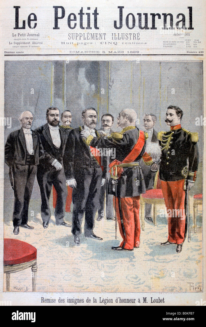 L'obtention de la médaille de la Légion d'Honneur par Emile Loubet, Paris, 1899. Artiste : F Meaulle Banque D'Images