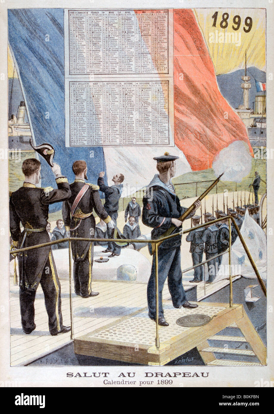 Calendrier pour 1899. Artiste : F Meaulle Banque D'Images