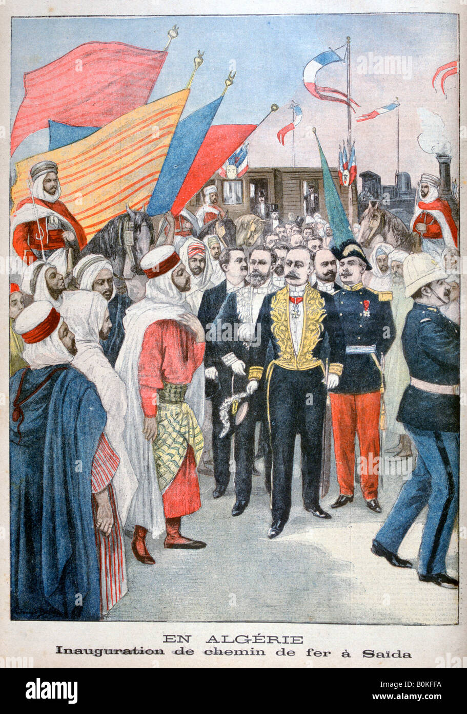 Inauguration du chemin de fer, Saïda, Algérie, 1900. Artiste : Inconnu Banque D'Images