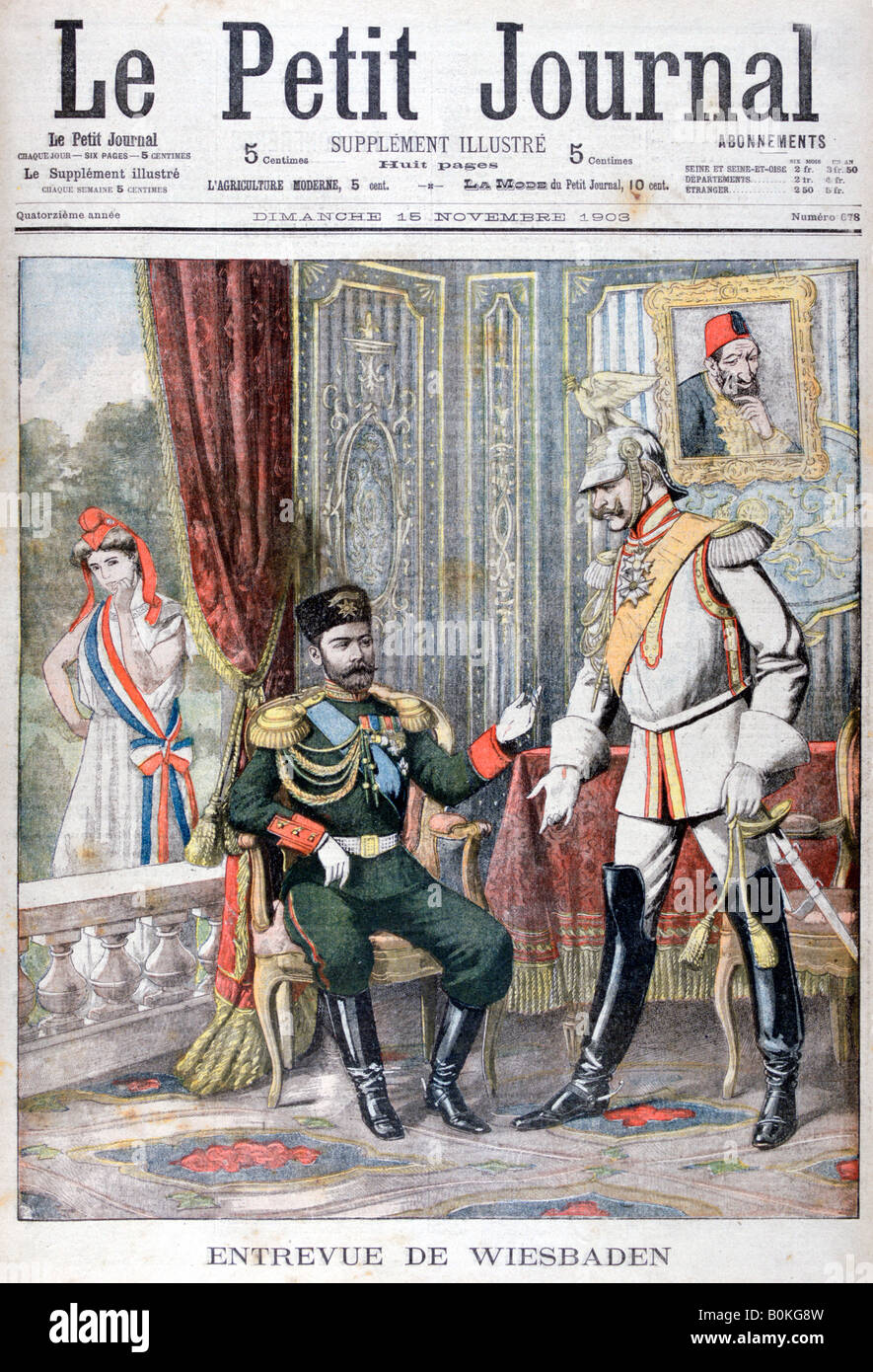 Rencontre entre le Tsar Nicolas II et l'empereur Guillaume II, Wiesbaden, Allemagne, 1903. Artiste : Inconnu Banque D'Images