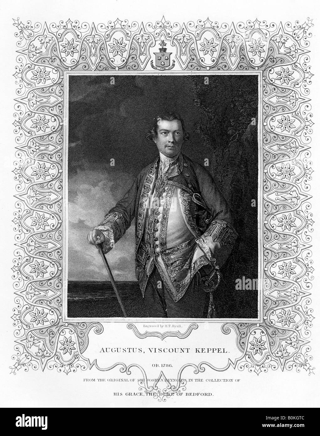 Augustus Keppel, vicomte Keppel, (1725-1786), 19e siècle.Artiste : Henry Thomas Ryall Banque D'Images