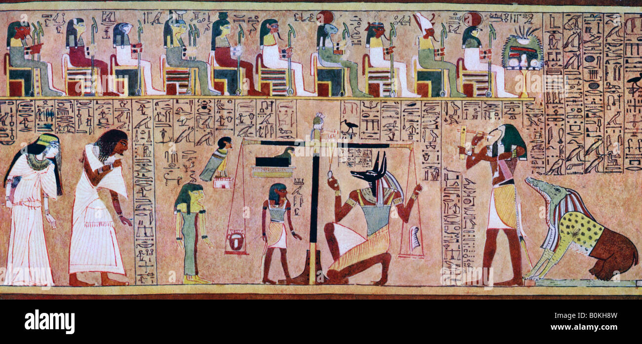 Scène du Livre des morts de tout, égyptienne, c1275, BC (c1900-1920). Artiste : Inconnu Banque D'Images