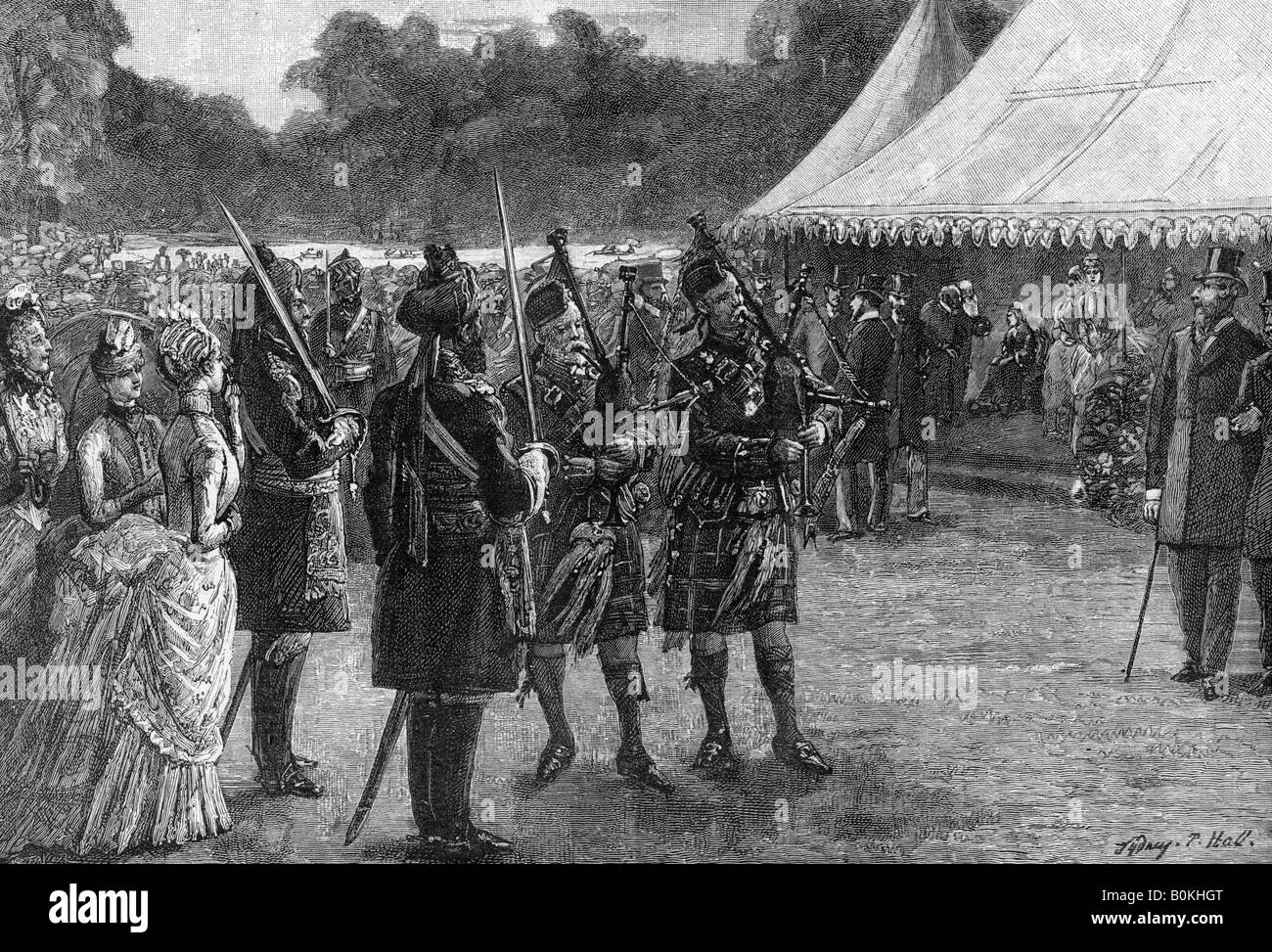 La tente royale au jubilee garden party, Buckingham Palace, Londres, fin du xixe siècle, (1900).Artiste : Sydney avant Hall Banque D'Images