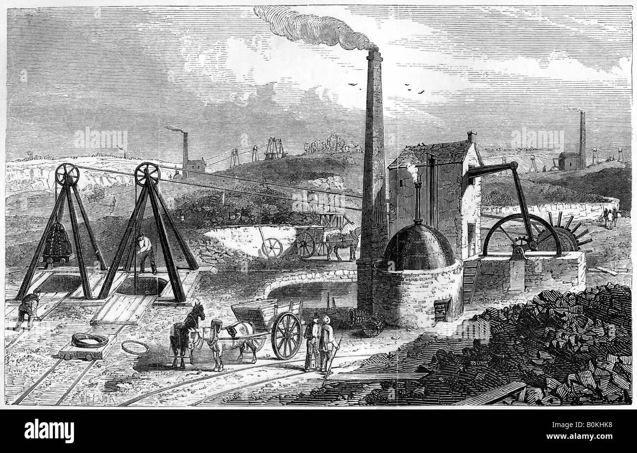 Whimsey, ou dessin moteur charbon dans le Staffordshire collieries, 1886. Artiste : Inconnu Banque D'Images