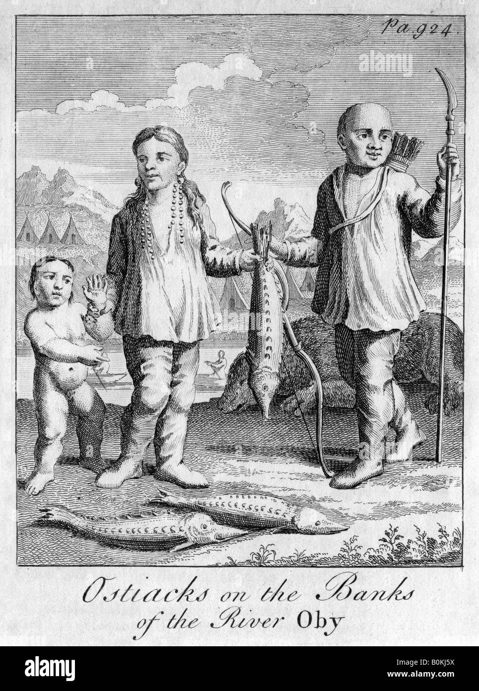 «Ostiacks sur les rives du fleuve Oby', c 1700. Artiste : Inconnu Banque D'Images