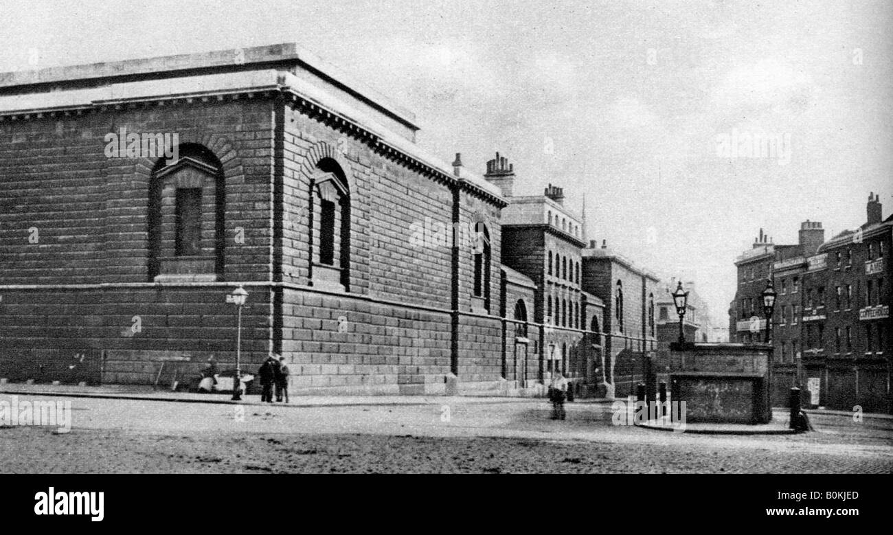 La prison de Newgate, Londres, fin du xixe ou début du xxe siècle (1926-1927). Artiste : Inconnu Banque D'Images