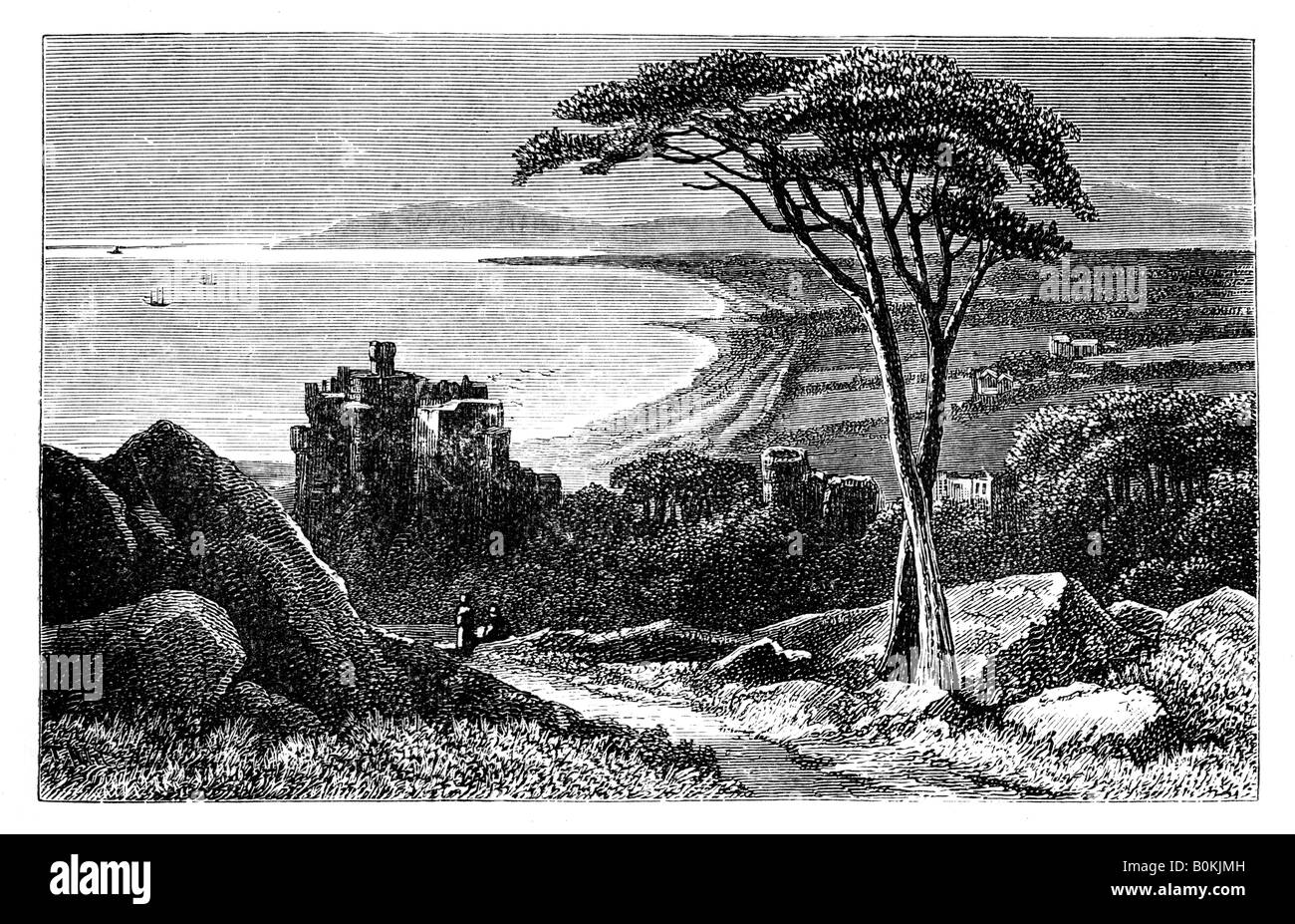 Château de Victoria, avec Killiney-Bray la tête dans la distance, l'Irlande, c1888. Artiste : Inconnu Banque D'Images
