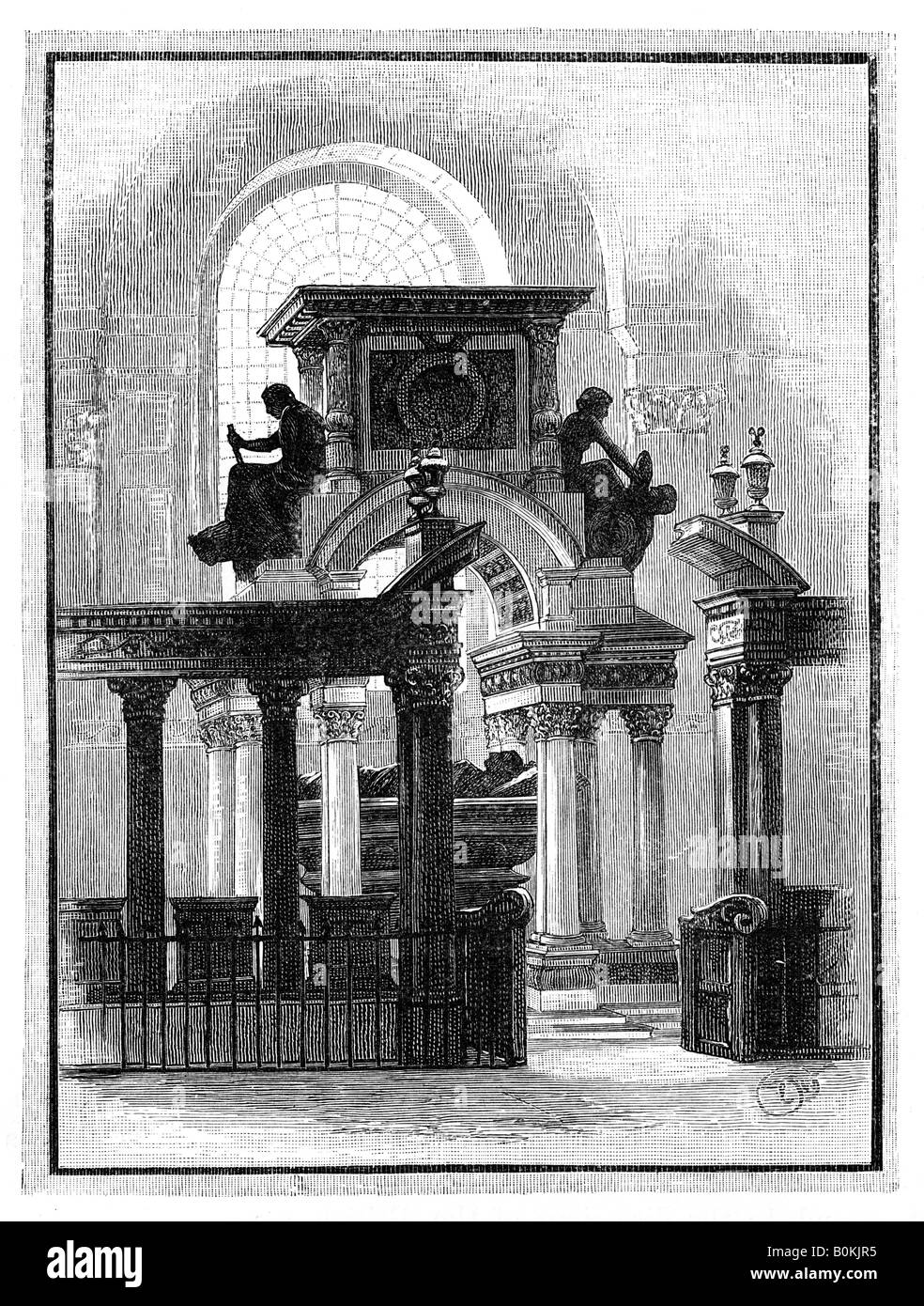 Monument de Wellington, la Cathédrale St Paul, à Londres, c1888. Artiste : Inconnu Banque D'Images
