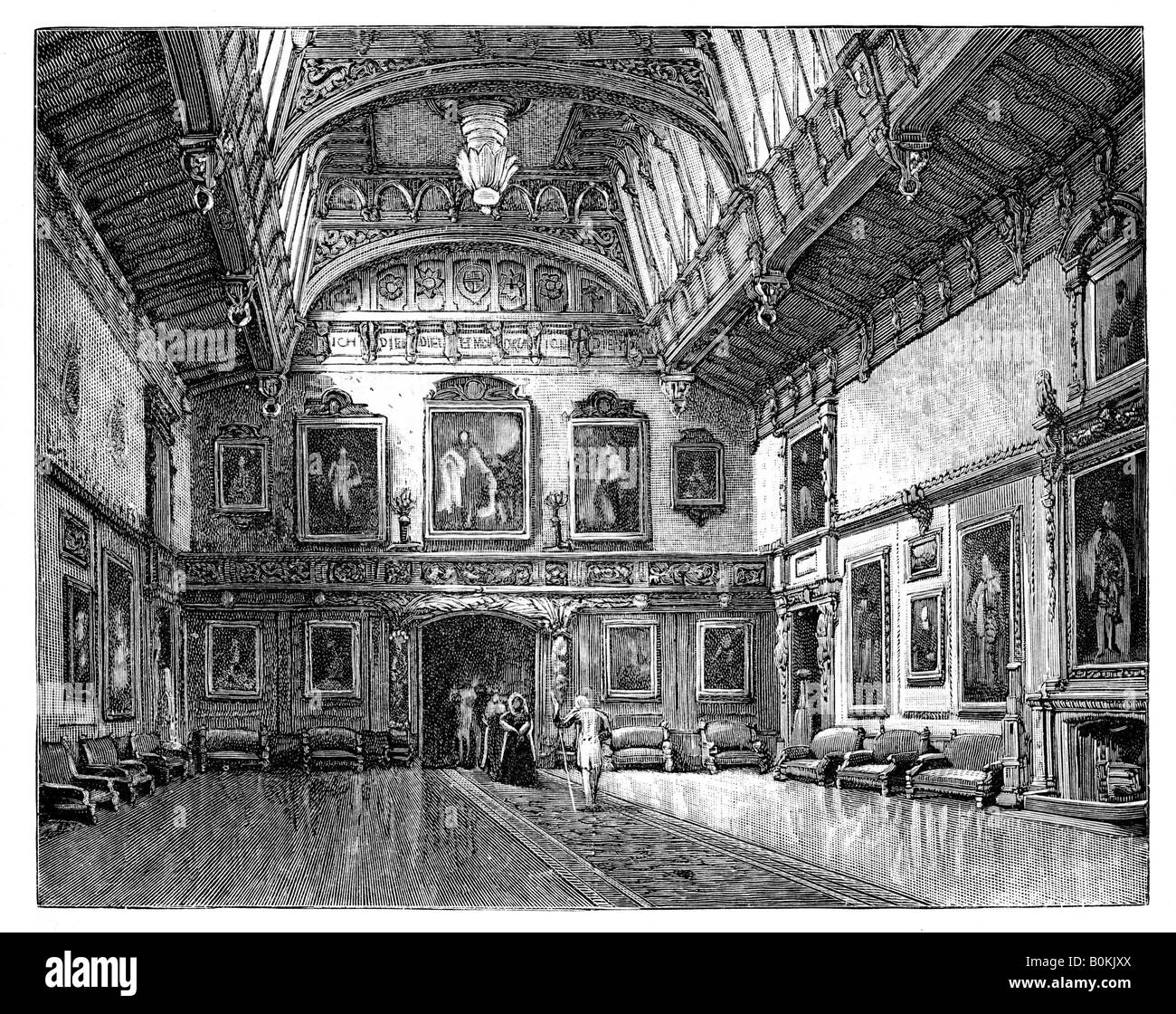 La Chambre de Waterloo, Windsor Castle, c1888. Artiste : Inconnu Banque D'Images
