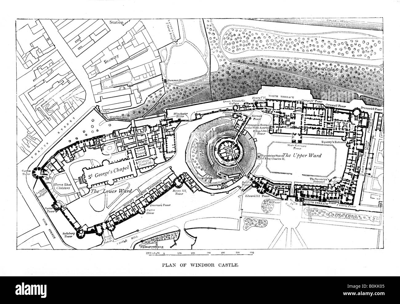 Plan du château de Windsor. Artiste : Inconnu Banque D'Images