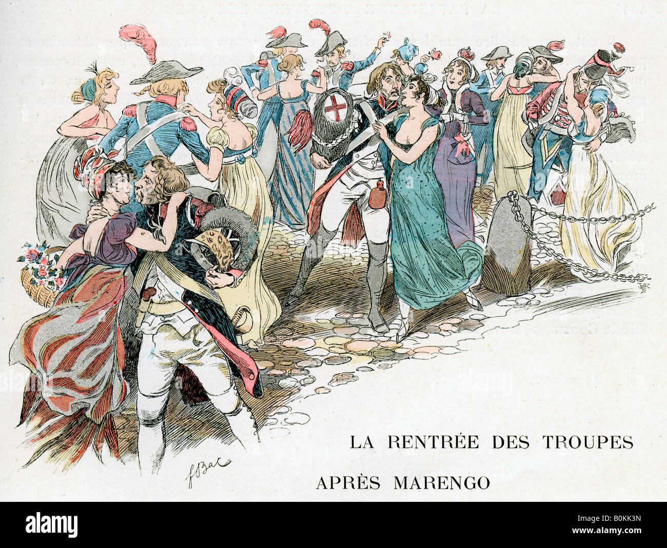 'Le retour des troupes françaises de Marengo, 1800', c1870-1950. Artiste : Ferdinand Sigismond Bac Banque D'Images