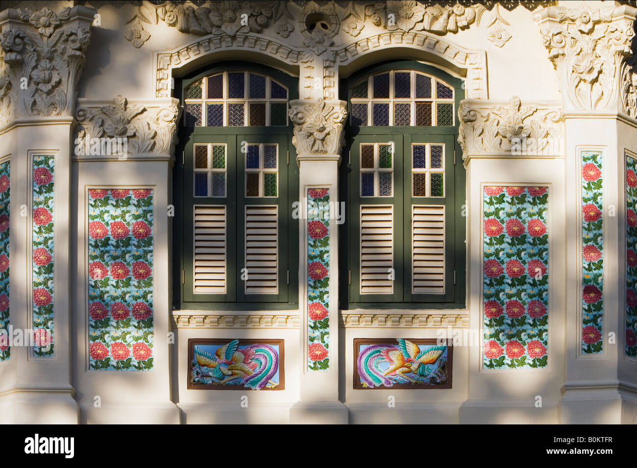 Plus de détails sur l'avant du magasin traditionnel House, Singapour Banque D'Images