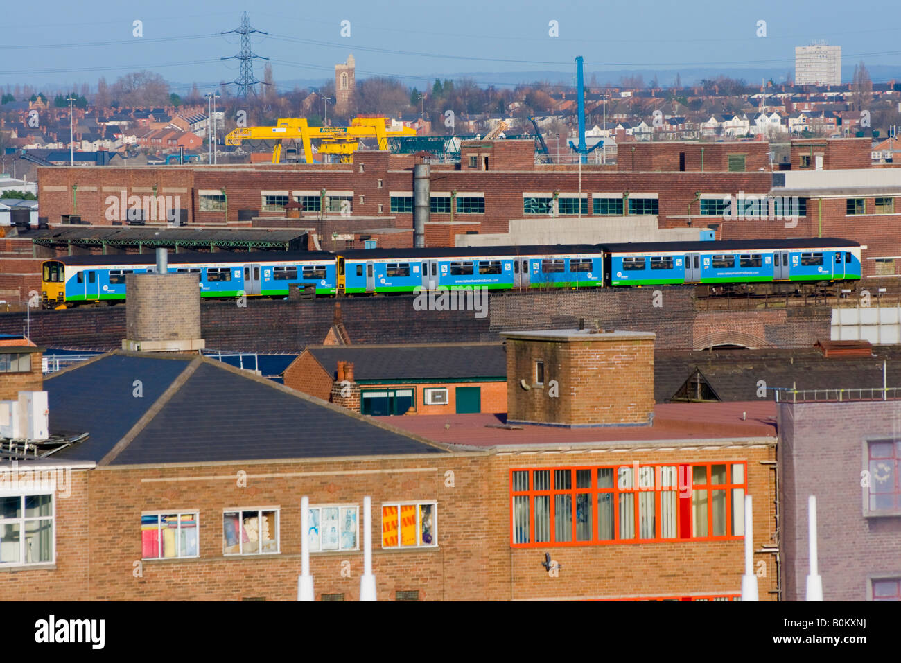 UK Angleterre Birmingham train de jour skyline Banque D'Images