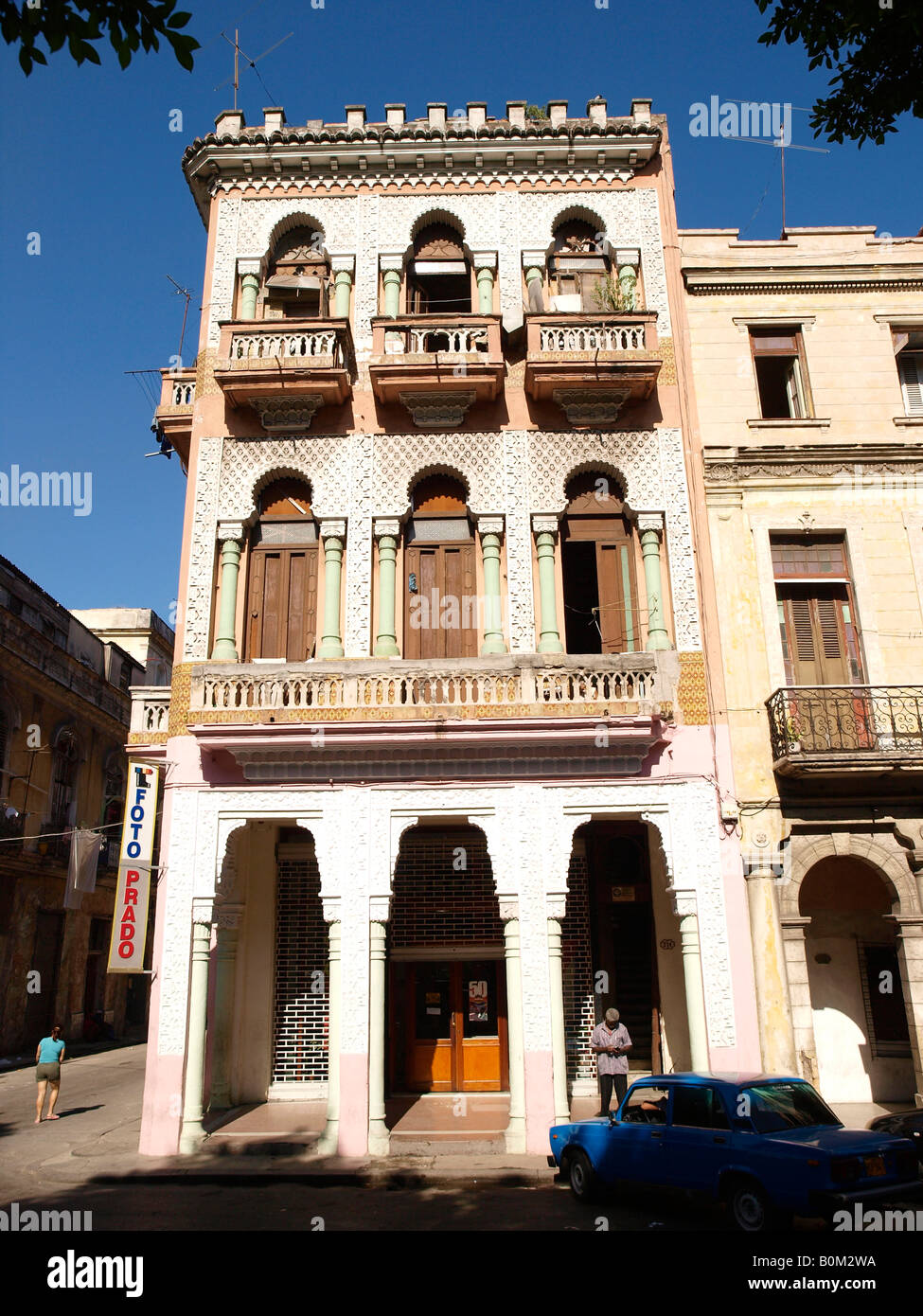 Bâtiment de style mauresque Paseo de Marti (El Prado) La Havane Cuba Banque D'Images