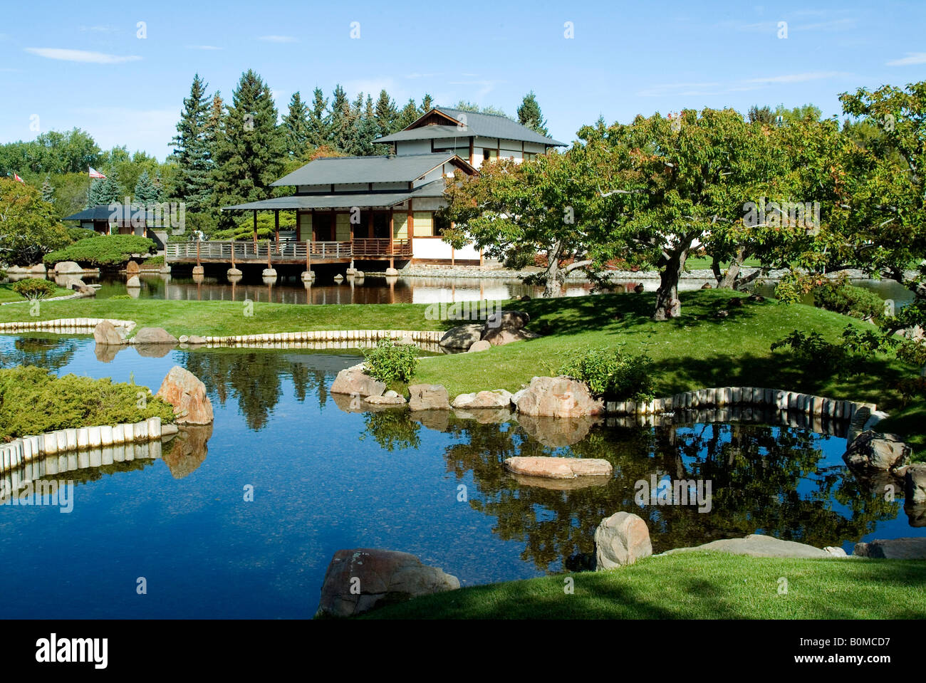Les Jardins Japonais, Lethbridge, Alberta, Canada, Amérique du Nord. Banque D'Images