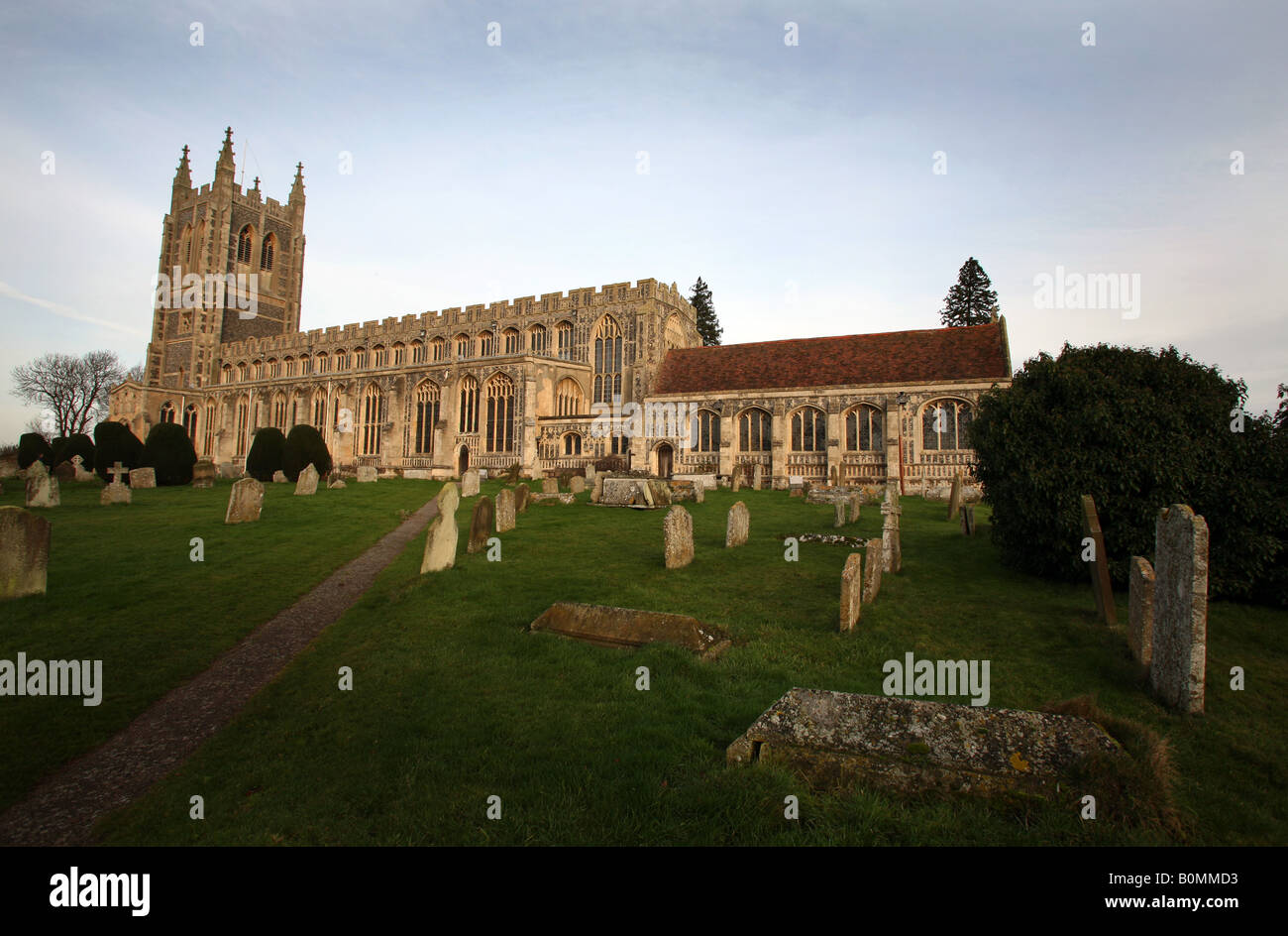 L'ÉGLISE HOLY TRINITY SUFFOLK LONG MELFORD Banque D'Images