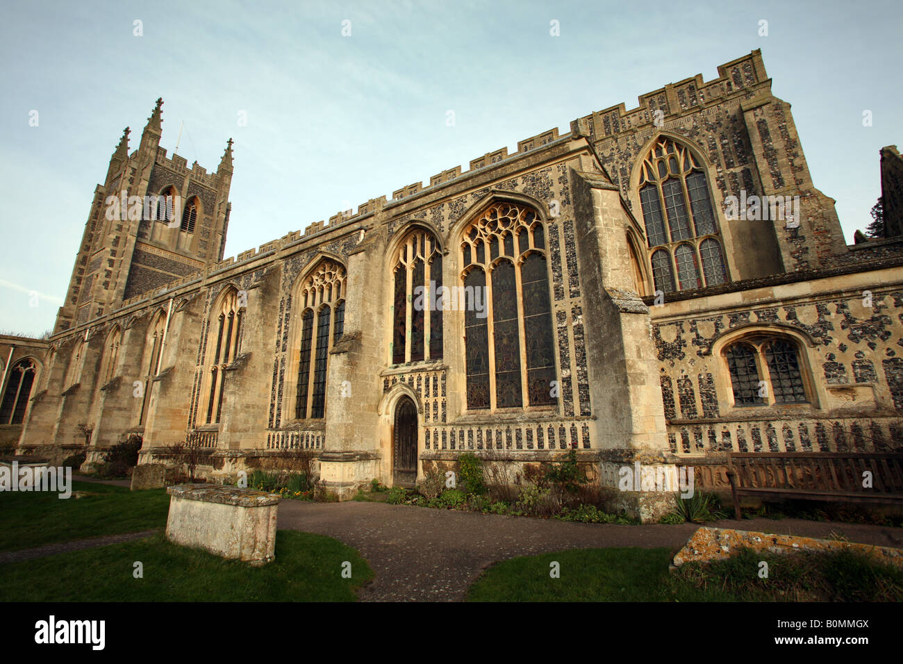 L'ÉGLISE HOLY TRINITY SUFFOLK LONG MELFORD Banque D'Images
