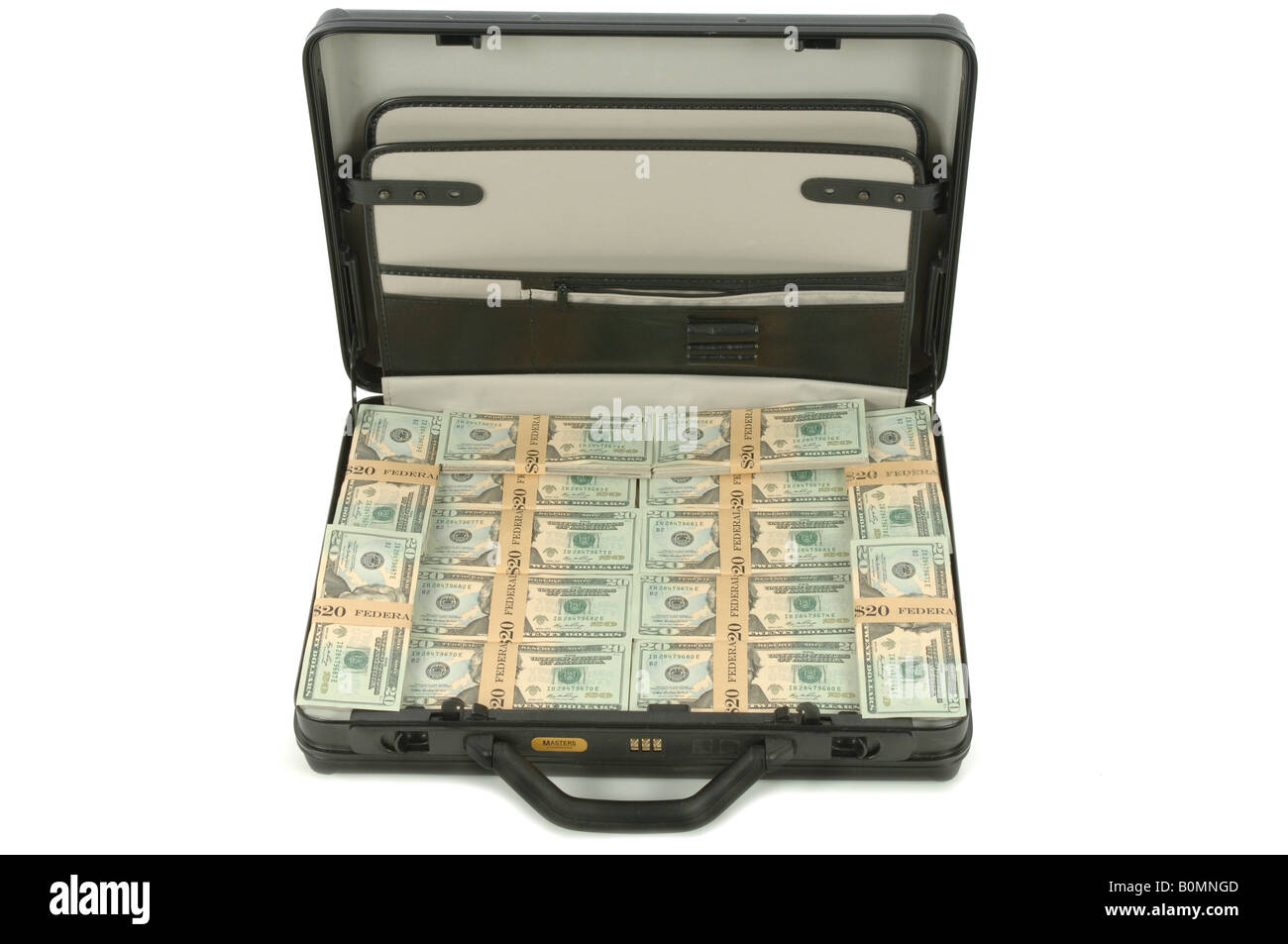 Une mallette pleine de dollars américains de l'argent Photo Stock - Alamy