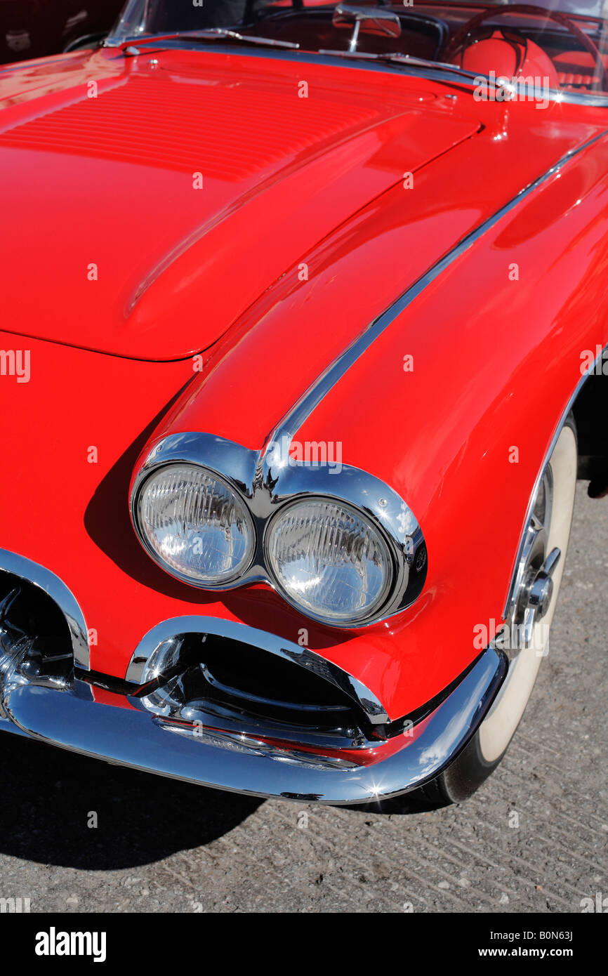 Chevrolet Corvette C1 rouge produite entre 1956 1962 Banque D'Images