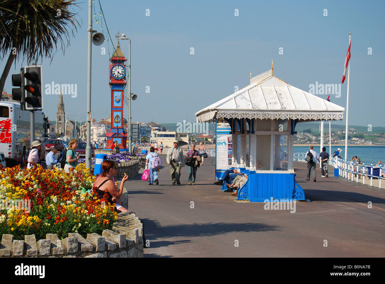 Horloge du Jubilé et de la promenade, de l'Esplanade, Weymouth, Dorset, Angleterre, Royaume-Uni Banque D'Images