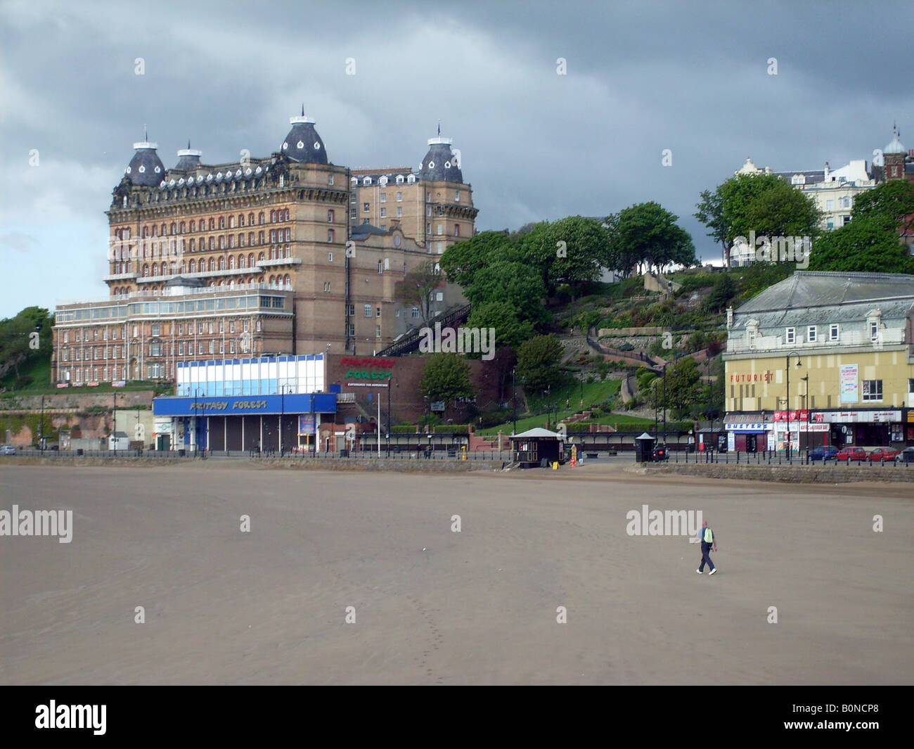 Grand Hotel et South Bay Beach, Scarborough, North Yorkshire, Angleterre Banque D'Images