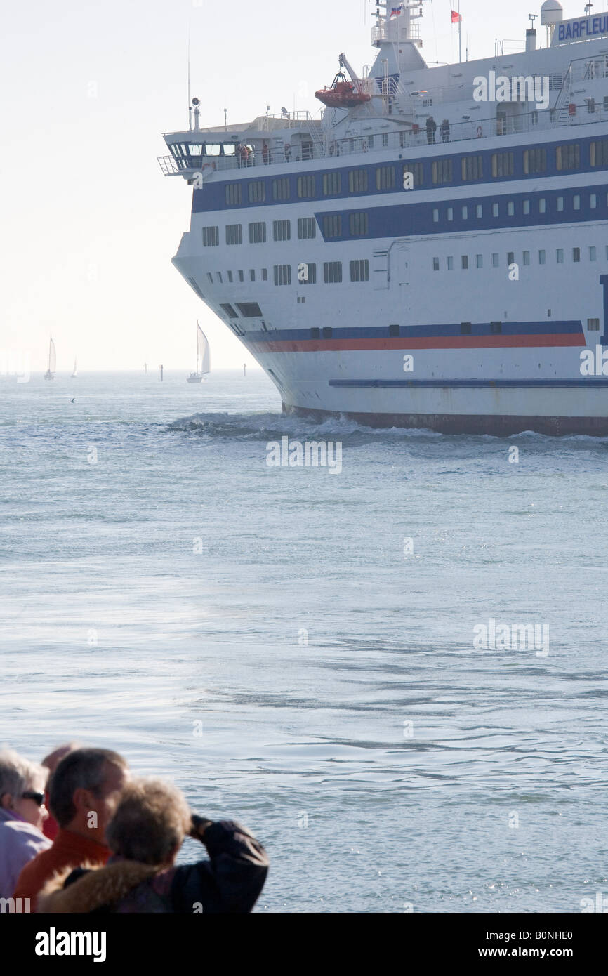 Cross Channel ferry Barfleur quitte Cherbourg Poole pour février 2008 Banque D'Images