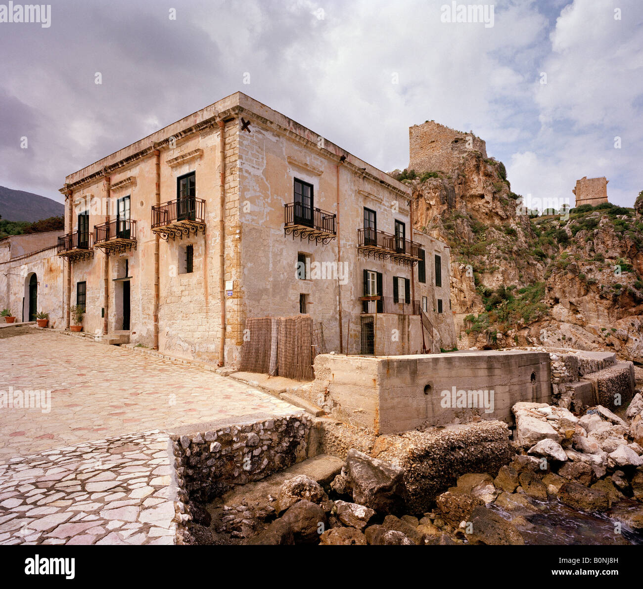 Tonnara di Scopello, Scopello Sicile Italie L'UNION EUROPÉENNE. Banque D'Images