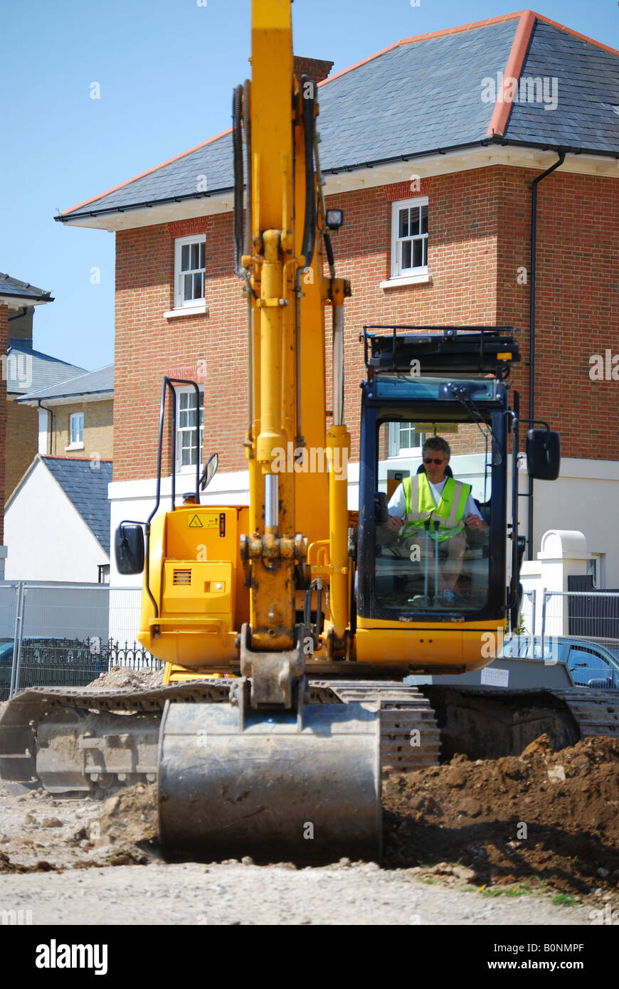 Engins de terrassement sur le développement de nouveaux logements, 2004/2005, Dorchester, Dorset, Angleterre, Royaume-Uni Banque D'Images