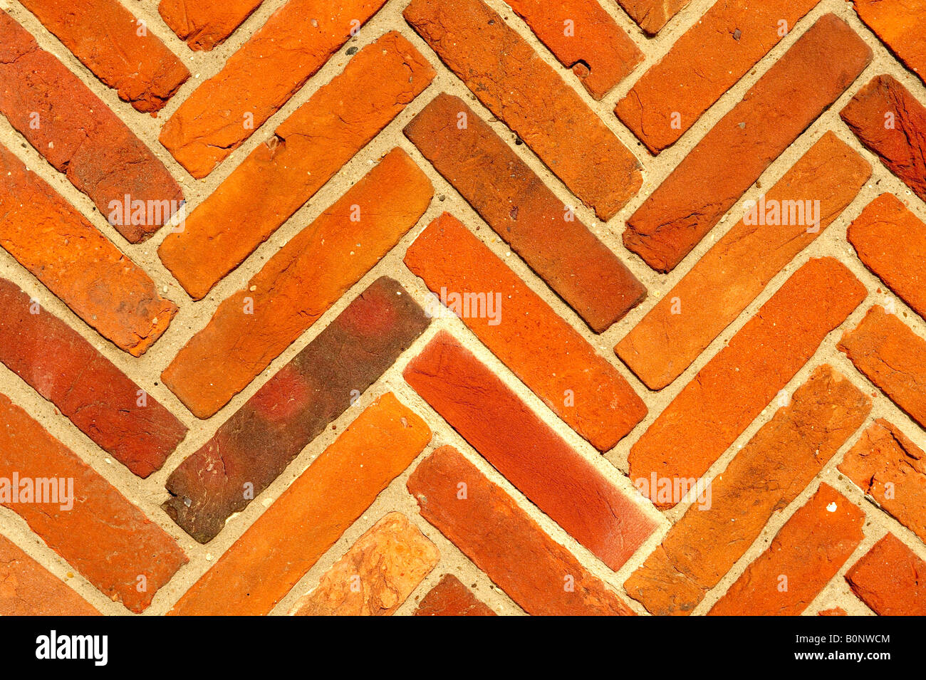 Close up of Elizabethan briques rouges motif os de hareng Banque D'Images