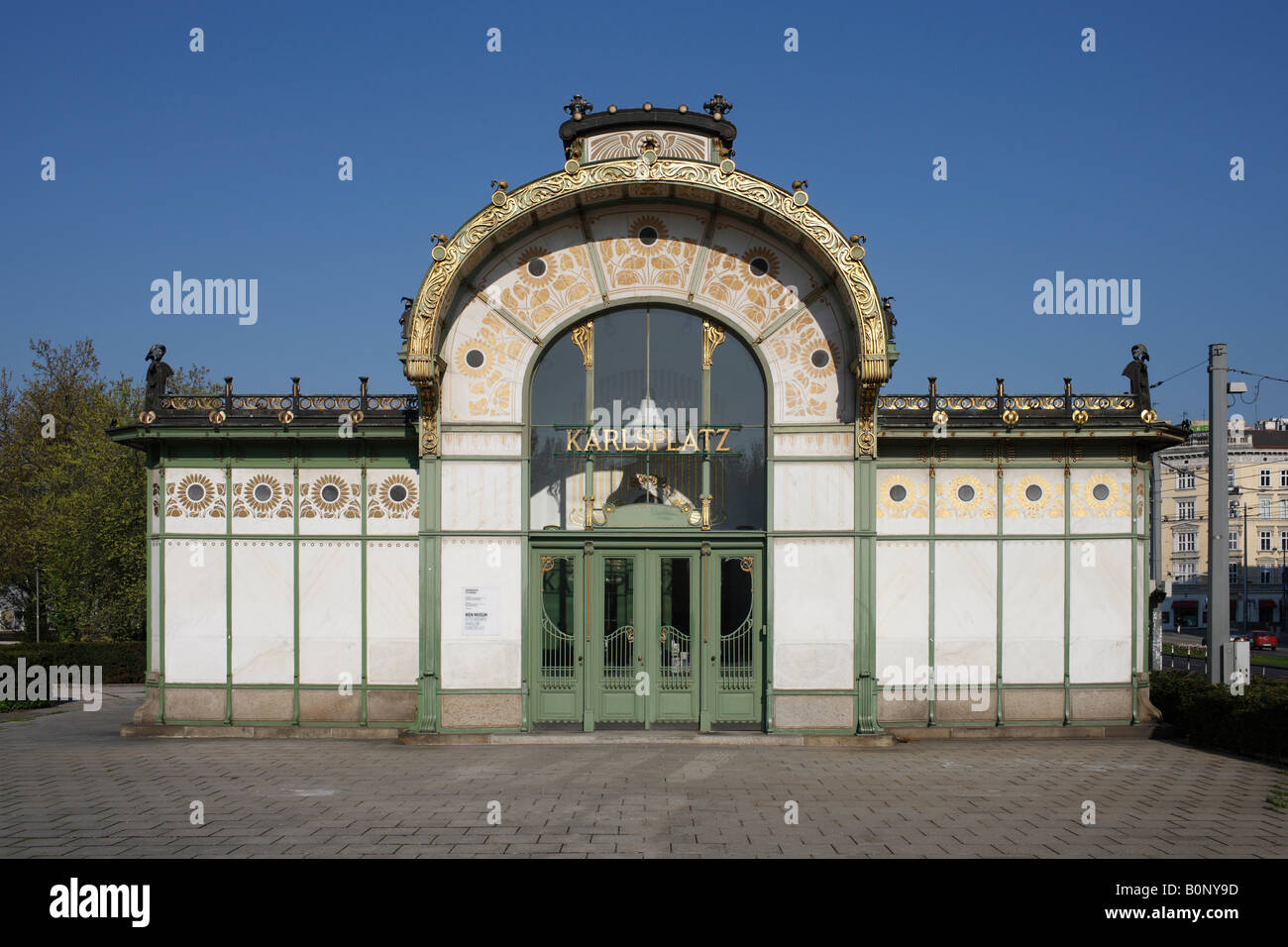 Wien, Wagner-Pavillon am Karlsplatz, Banque D'Images