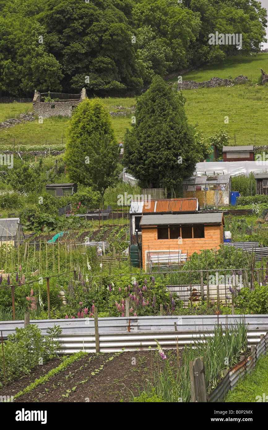 Jardins d'attribution dans le Derbyshire, Angleterre, Royaume-Uni Banque D'Images