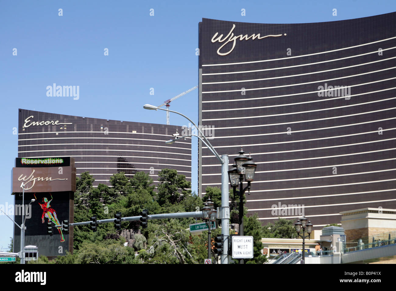 L'hôtel Wynn Las Vegas, avec la nouvelle Encore derrière (en construction) Banque D'Images