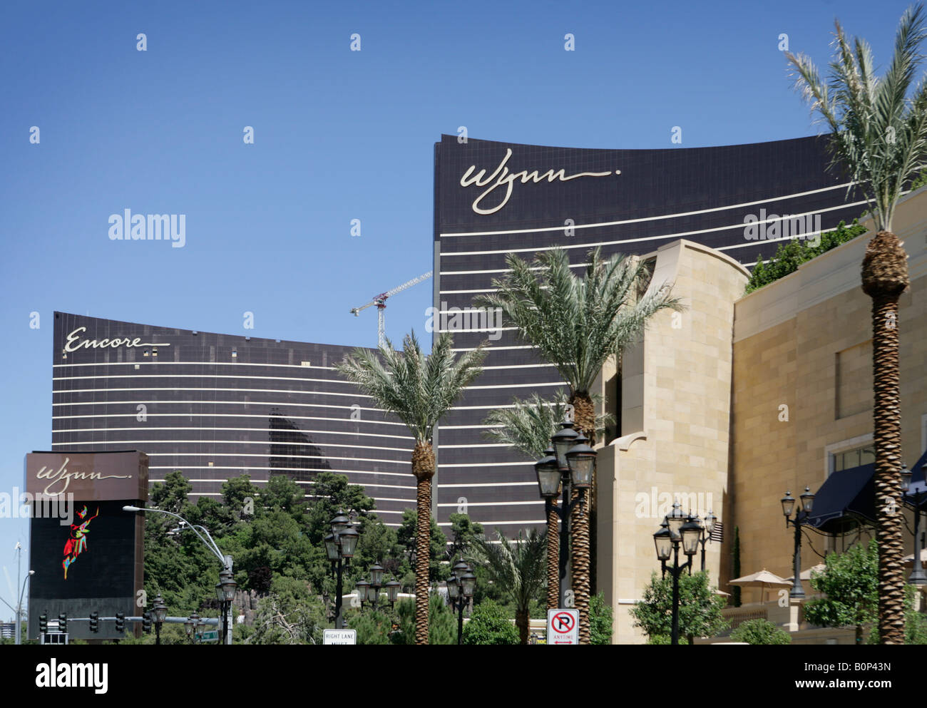 L'hôtel Wynn Las Vegas, avec la nouvelle Encore derrière (en construction) Banque D'Images