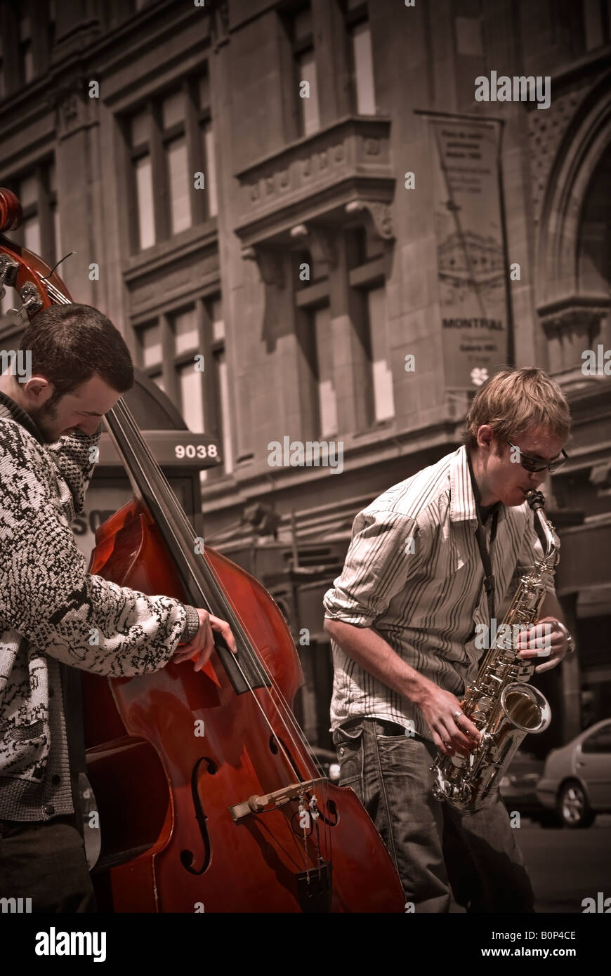 Des musiciens de rue de Montréal Banque D'Images