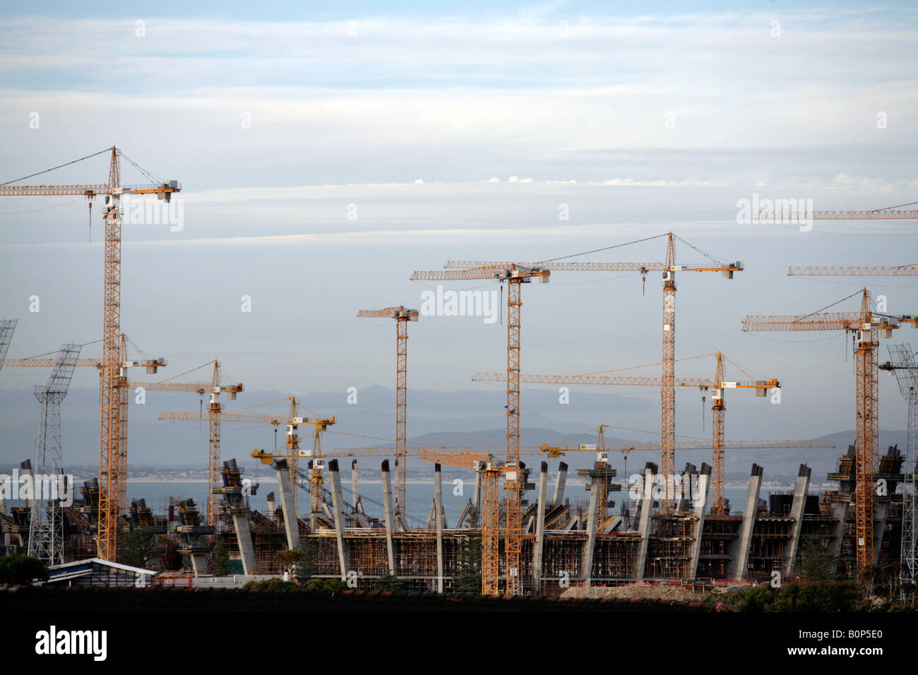 Le Green Point Stadium de Cape Town, Afrique du Sud, en construction pour la coupe du monde de football 2010. Banque D'Images