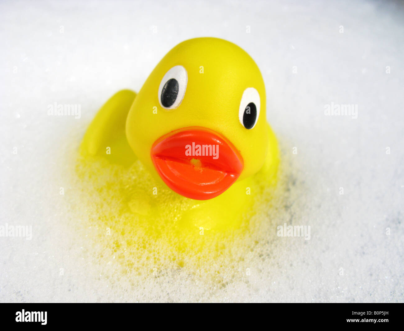 Un canard en caoutchouc jaune dans un bain Banque D'Images