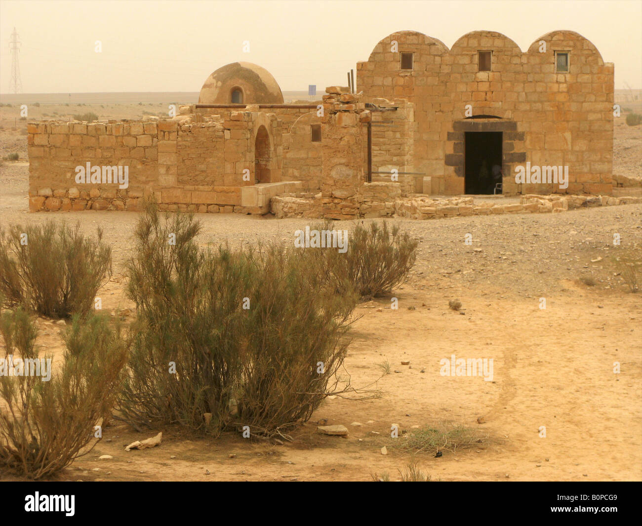 Qusayr Amra château du désert, UNESCO World Heritage Site, Jordanie, Moyen-Orient Banque D'Images