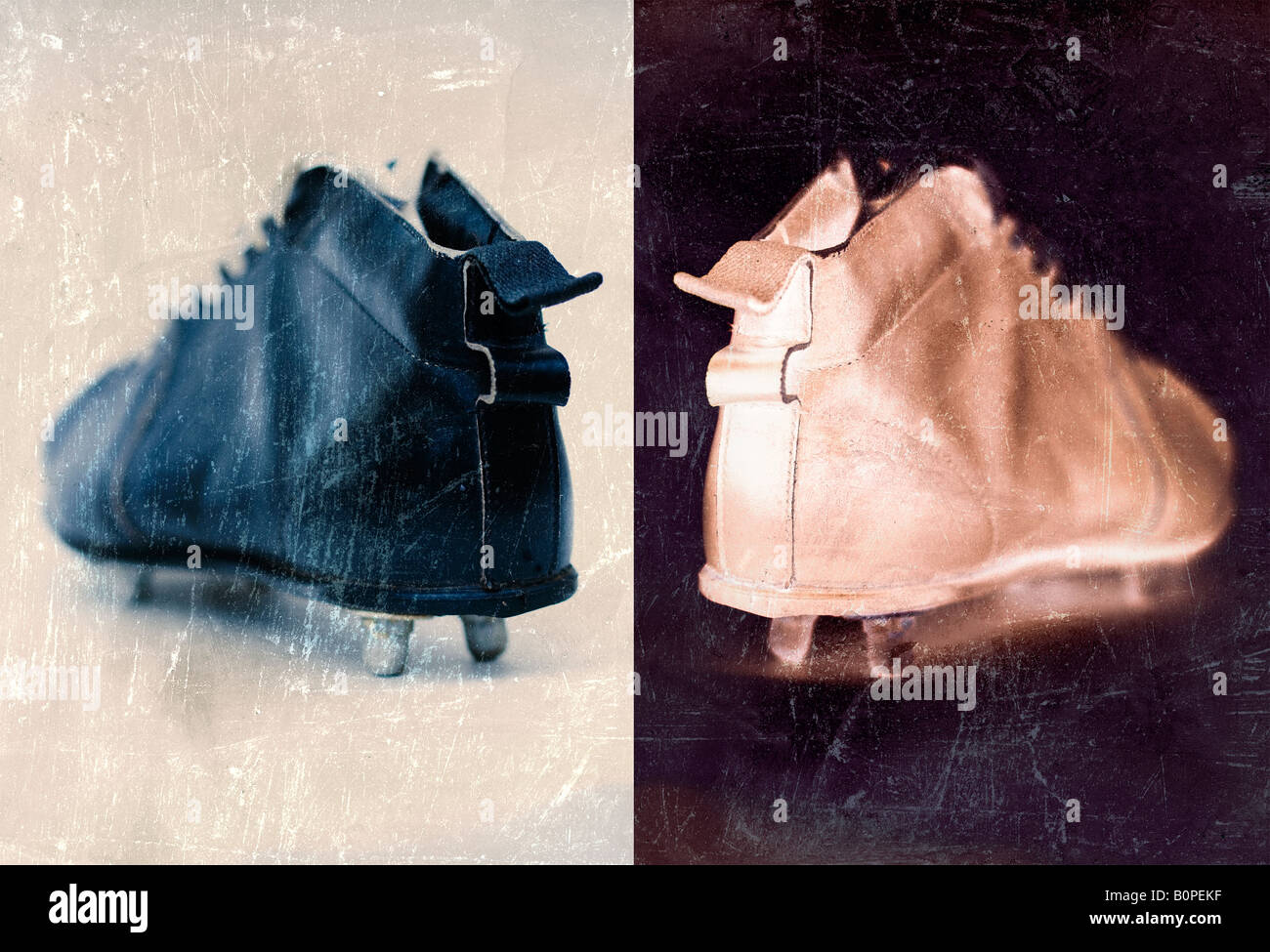 Photo illustration de vintage chaussures de foot Banque D'Images