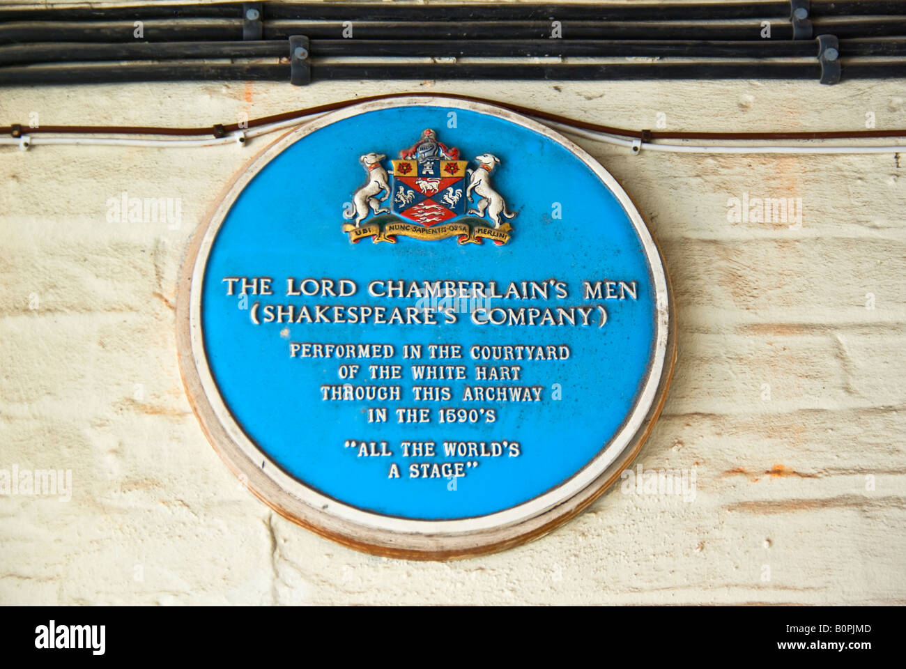 Blue plaque historique dans la ruelle à Marlborough Wiltshire England UK UE Banque D'Images