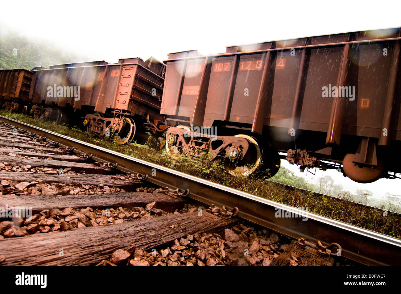 Railroad à Caraja s mine de minerai de fer Para Brésil 01 30 08 couru par le brésilien Vale la deuxième plus grande société minière dans le monde entier Banque D'Images