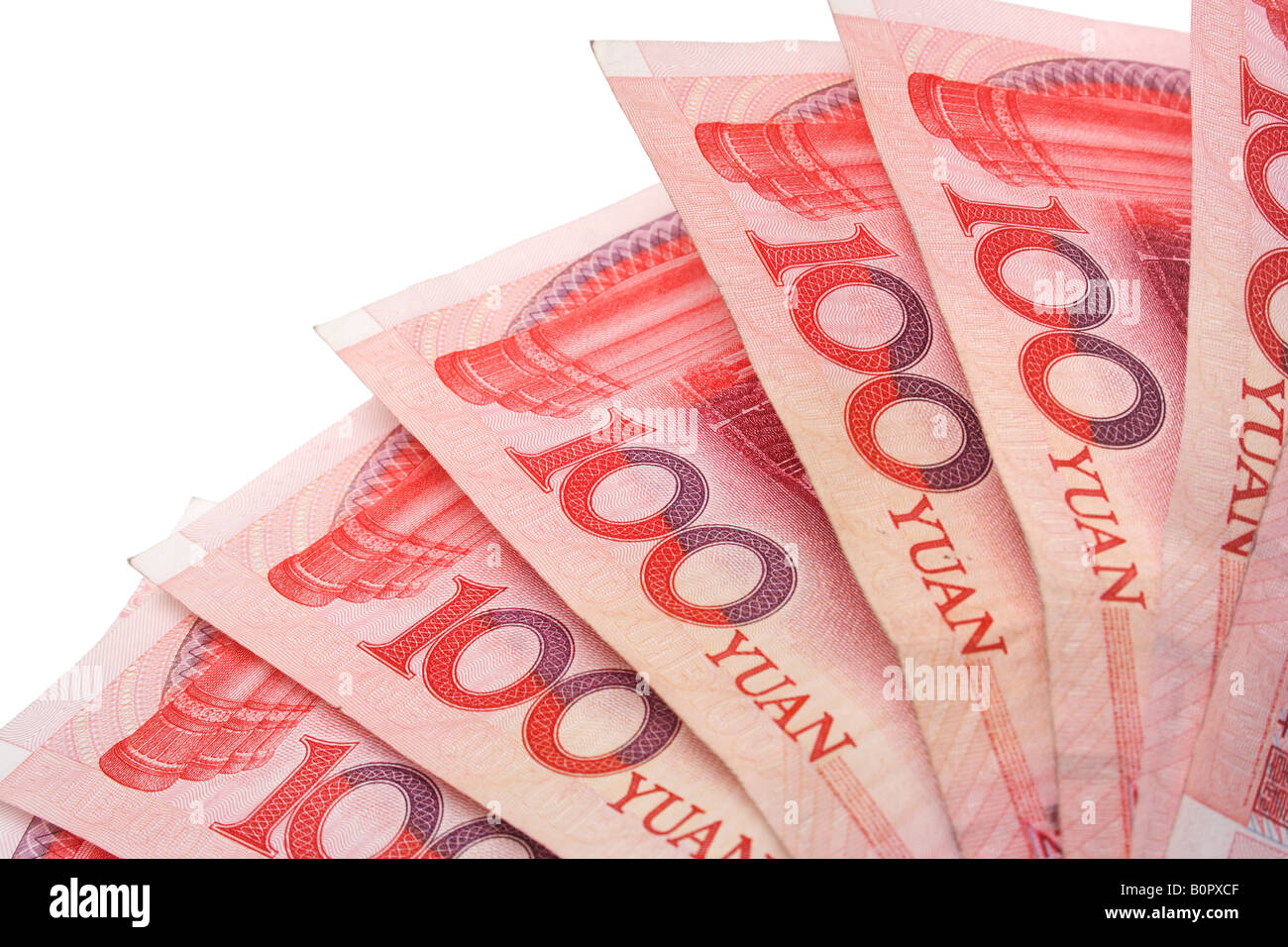 Pile de 100 Yuan Renminbi argent de plus grandes dénominations en RMB Banque D'Images
