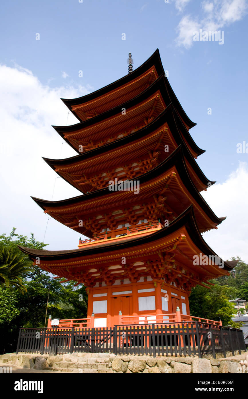 La pagode à cinq étages, Miyashima Gojunato culte Banque D'Images