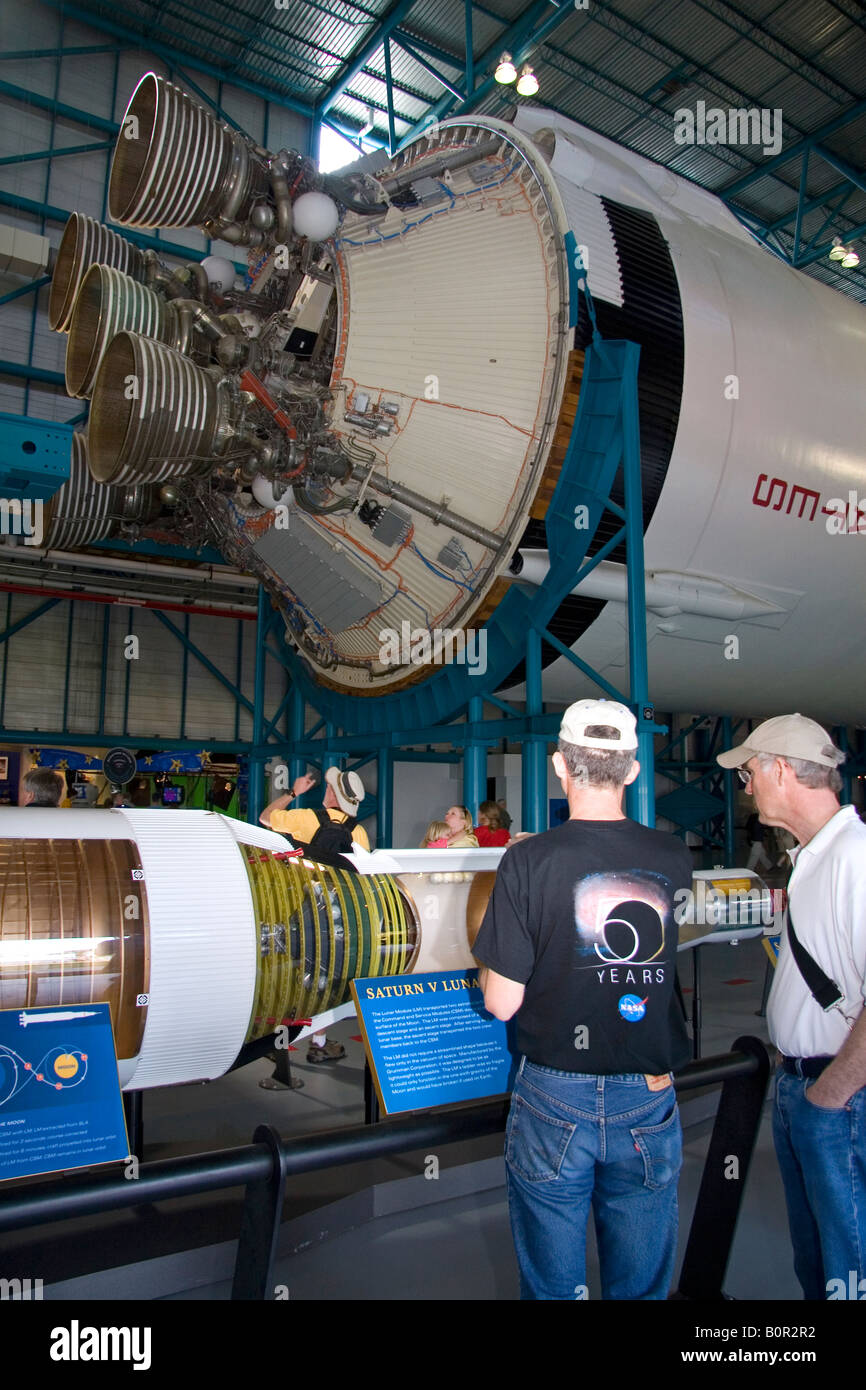 Fusée Saturn V Lune utilisé par la NASA s'Apollo et Skylab programmes situé à John F Kennedy Space Center à Cape Canaveral en Floride Banque D'Images