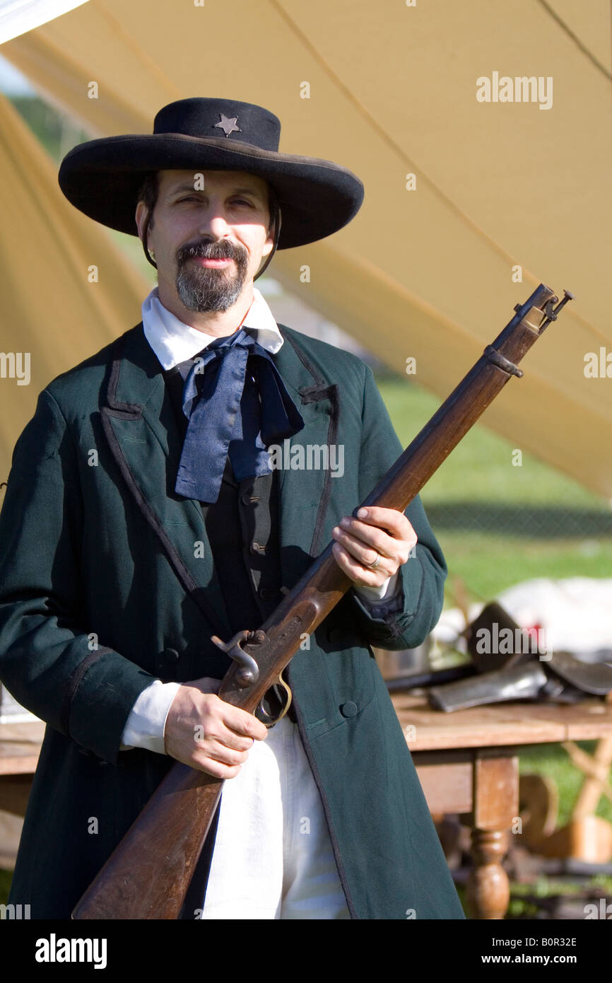 La guerre civile reenactor habillé en sherriff à Pearland Texas Banque D'Images