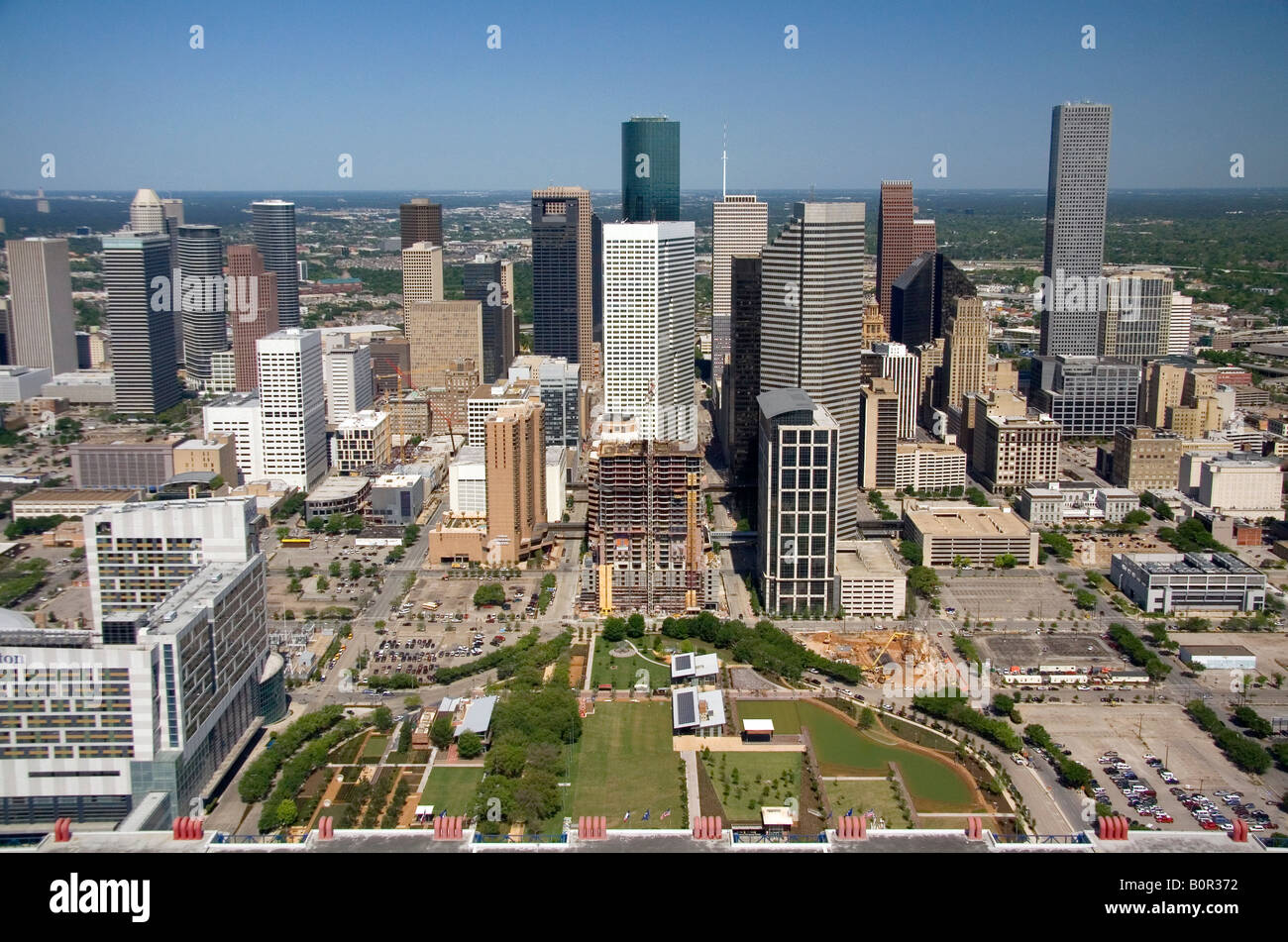 Vue aérienne du centre-ville de Houston au Texas Banque D'Images