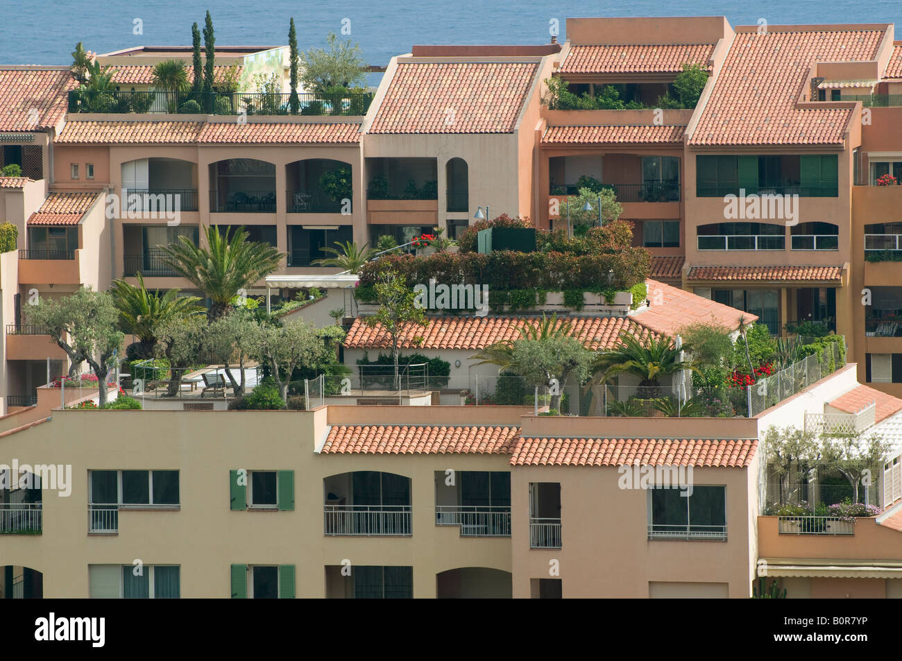 Toit-terrasse jardins, Monaco, sud de la france Banque D'Images