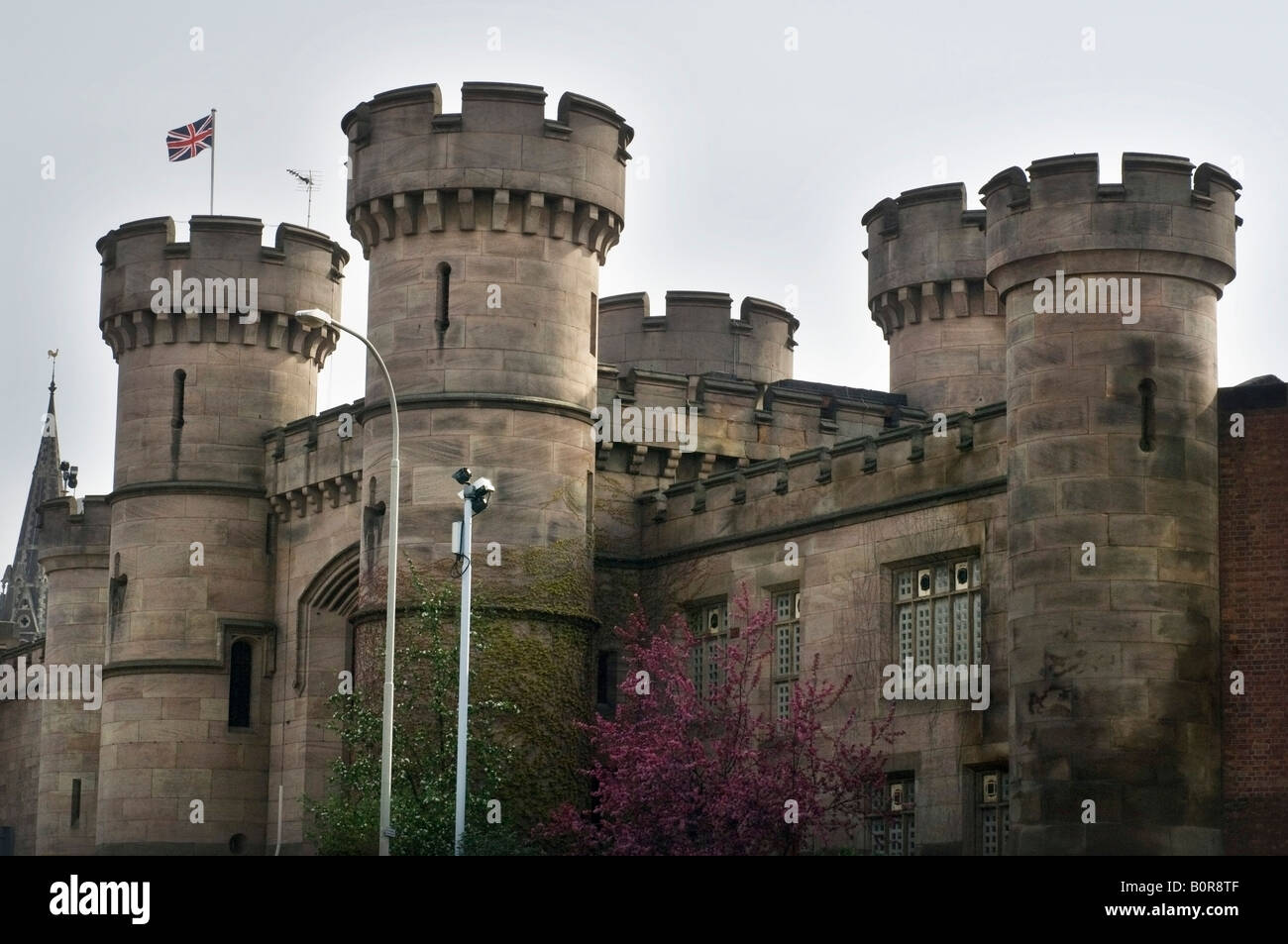 L'imposante tourelles de la prison de style victorien classé Grade II dans la prison HMP Leicester Leicester Welford Road Banque D'Images
