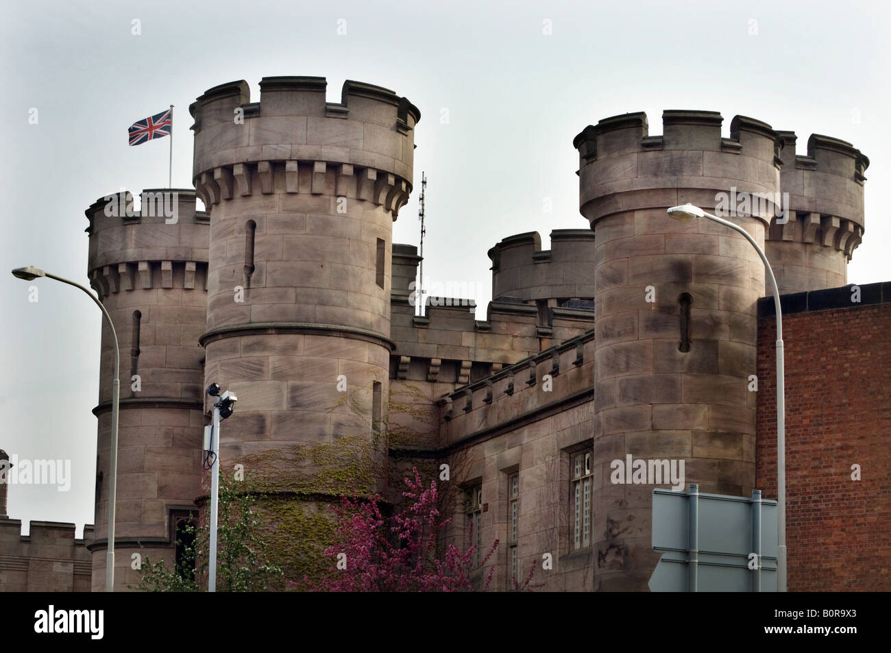 L'imposante tourelles de la prison de style victorien classé Grade II dans la prison HMP Leicester Leicester Welford Road Banque D'Images