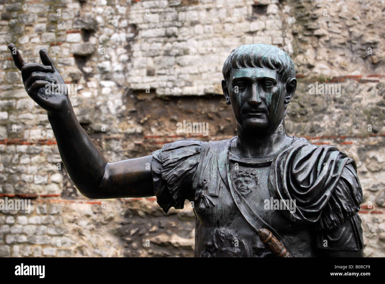 Statue de bronze à l'empereur Auguste César Banque D'Images
