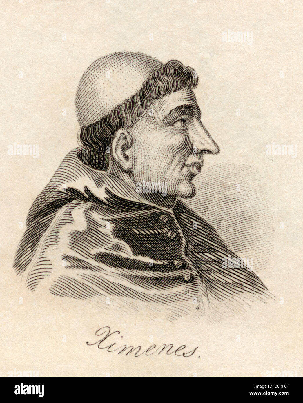 Francisco Jimenez de Cisneros, alias Ximenes de Cisneros, 1436 - 1517. Cardinal espagnol, personnage religieux et homme d'État. Banque D'Images